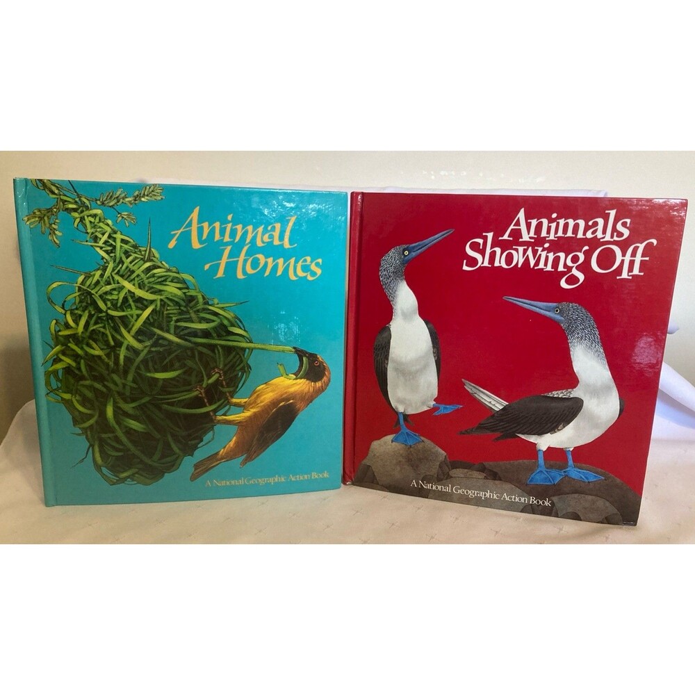 National Geographic Action Pop Up Book Lot  Animal Homes & Animals Showing Off